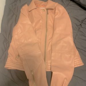 Pink leather jacket